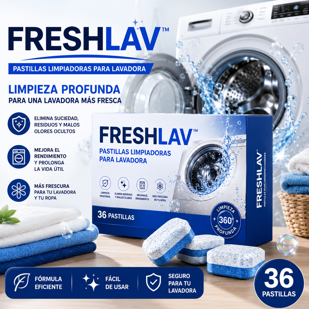 PACK 36 PASTILLAS LIMPIA LAVADORAS | FRESHLAV™